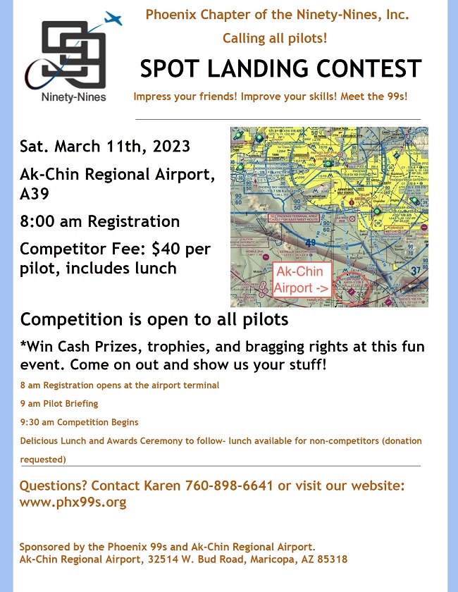 spot landing contest 2023 march 11 ak chin regional airport a39