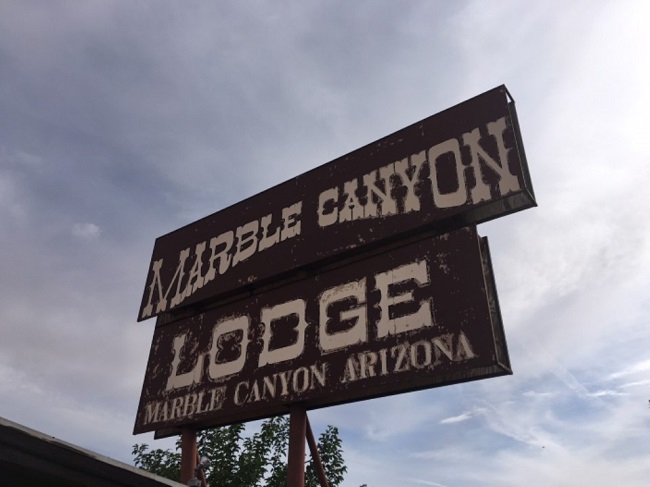 arizona airport focus marble canyon lodge sign