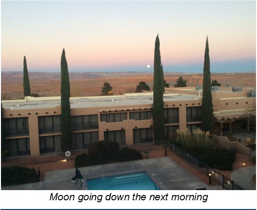 flying on the edge moon going down the next morning