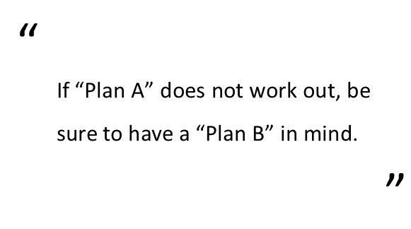 what are your intentions if plan a does not work out