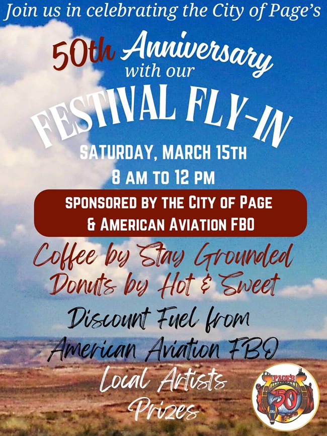 2025 march 15 50th anniversary with our festival fly in page