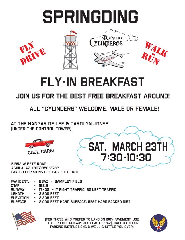 rancho cylingeros springding fly in breakfast march 23 2024