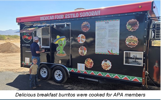 day trip fun and food delicious breakfast burritos were cooked for apa members